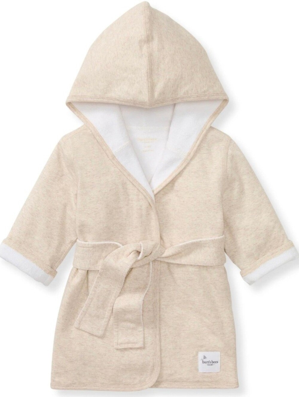 Burt's Bees Baby Natural Cream Hooded Kids Robe 0-9M